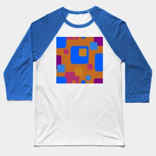 RRetro Abstract Dream Space in Deep Orange Blue and Magenta Baseball T-Shirt